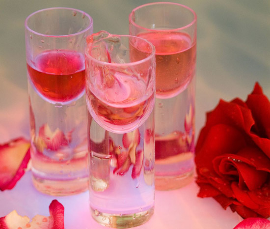 Image of rose and spilling drink